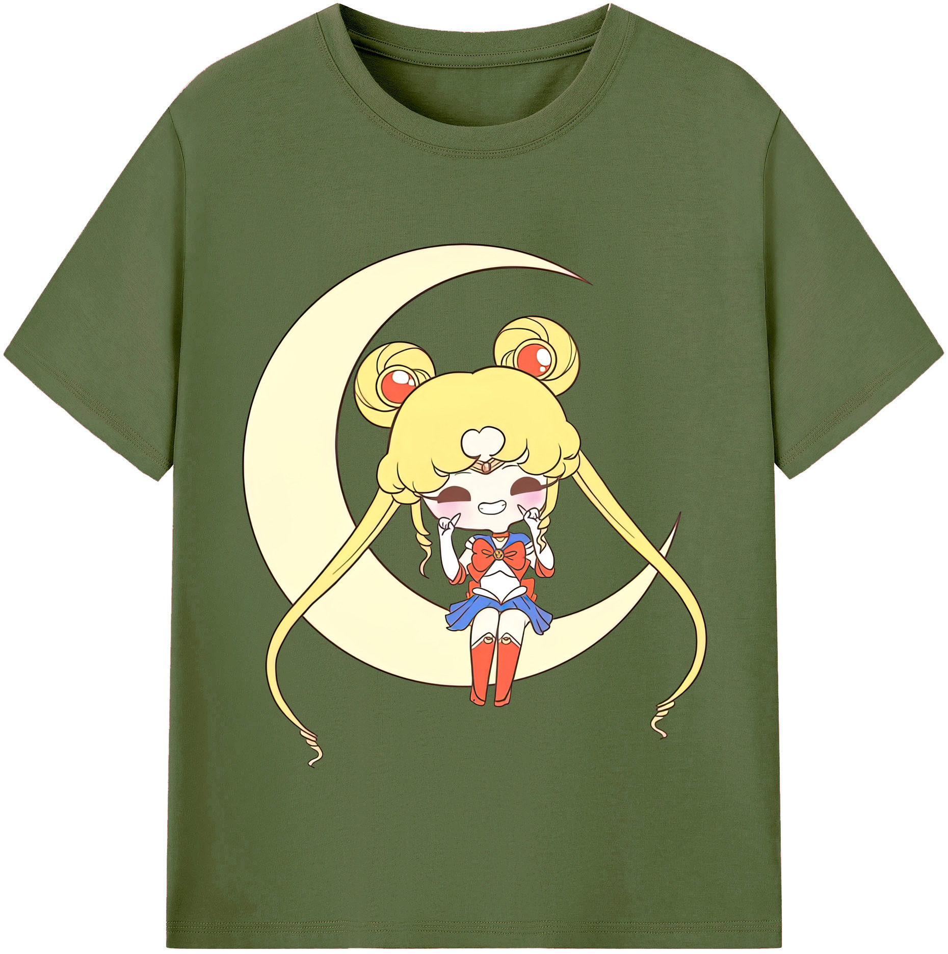 （画像用） 美少女戦士セーラームーン 月野 うさぎ つきの うさぎ Sailor Moon Tsukino Usagi 綿100％半袖Tシャツ（フロントプリント）